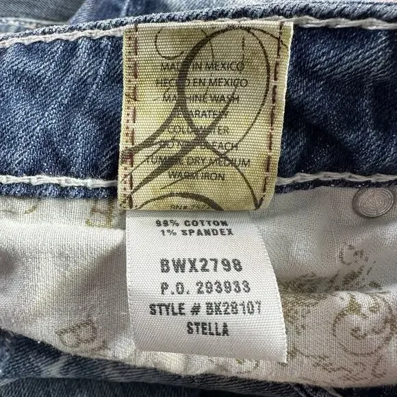 BKE Buckle STELLA Women Size 29 Blue Low Rise Crop Capri Jeans Denim Pants 31x25 - Picture 11 of 11